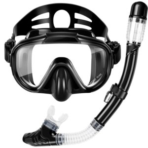 Snorkeling Gear Adults Dry Top Snorkel Set