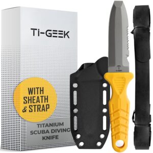 Titanium Survival Scuba Diving Fixed Blade Knife with sheath